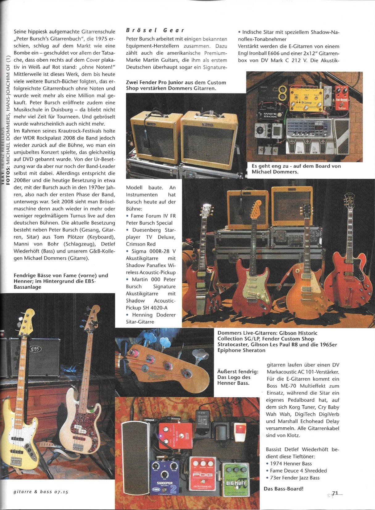 Gitarre & Bass - Bericht über das Equipment der Band II